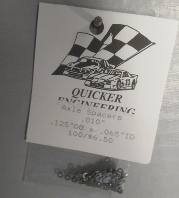 PACKAGE QUICKER ENGINEERING ''NEW'' AXLE SPACERS .010'' (100)