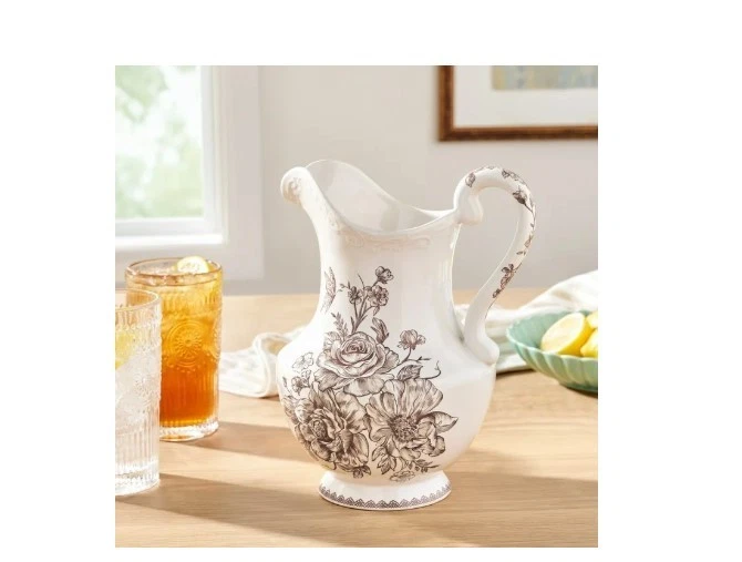 Jarra de gres The Pioneer Woman Agatha de 2 cuartos de galón, marrón Foto 3 de 4