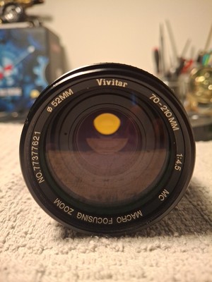 Used Vivtar MC Macro Focusing Zoom Lense. 52 MM With 70-210 MM Zoom. 