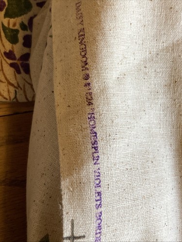 Daisy Kingdom Homespun Fabric Violets All Over & Border Unwashed 46"W by 6 yards - Picture 5 of 6