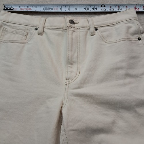 Banana Republic Jeans Women's 30 Petite Cream High Rise Rigid Wide Leg ECRU - Picture 8 of 11