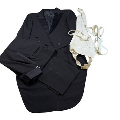 After Six Mens Formal Wear Tuxedo Tailcoat Pants Vest Suspenders 42R