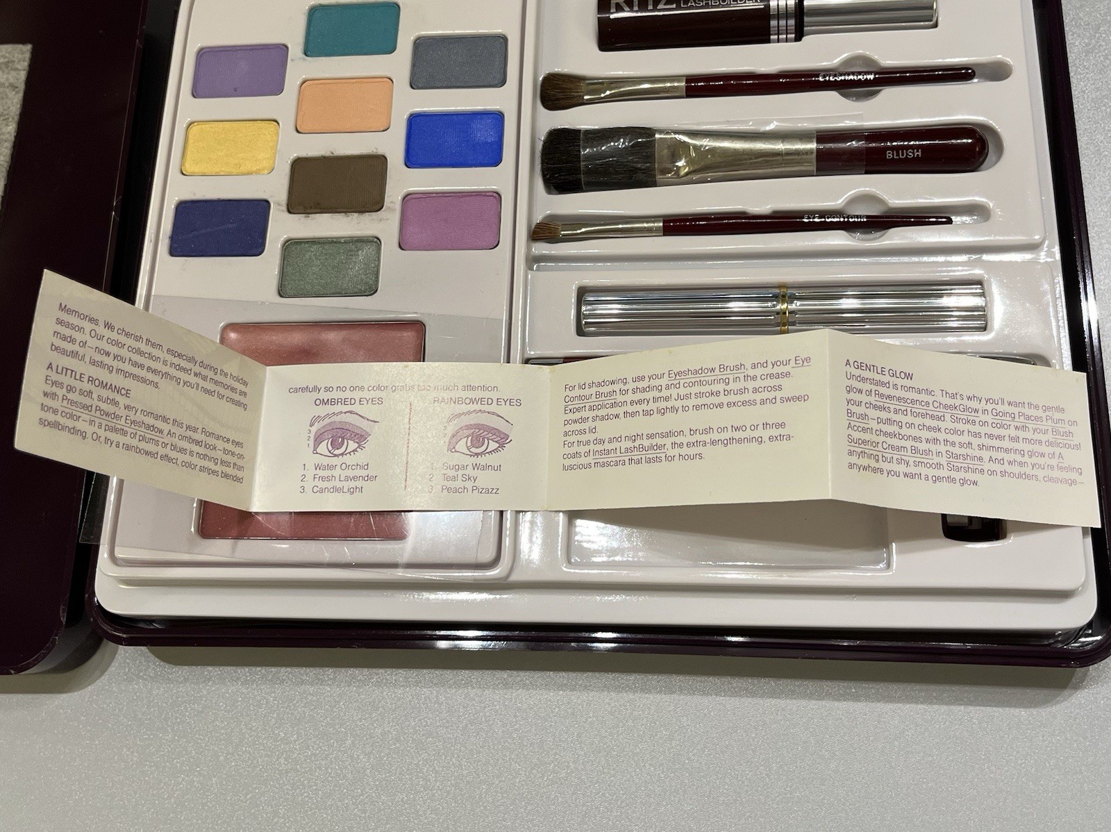 Rare NIB Vintage Charles Of The Ritz Makeup Pallet and Brush Set Unused w/ Tag 