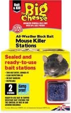 The Big Cheese Ready-Baited Mouse Killer Station - Twinpack Kills Mice Sealed