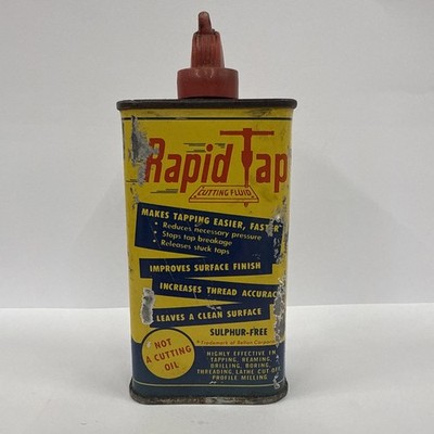 Relton Rapid Tap Tin Squirt Can  Cutting Fluid 4 oz Empty 1960's Vtg EMPTY