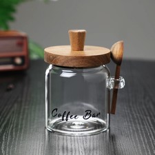 1 Pcs 15 OZ Glass Coffee Jars With Spoons, Candy Jars, Biscuit Jars, Storage Jar