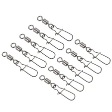 Fishing Rolling Swivel with Coastlock Snap, 20 Pack 83LBS Line Connector, Black