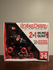 Roller Derby 2 in 1 INLINE  QUAD Combo Youth Boy Skates Adjustable Sizes 3-6 
