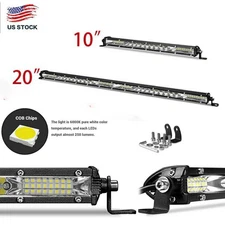 Slim LED Light Bar Single Row Spot Flood Combo Work Boat SUV ATV 4WD 10" 20" US*