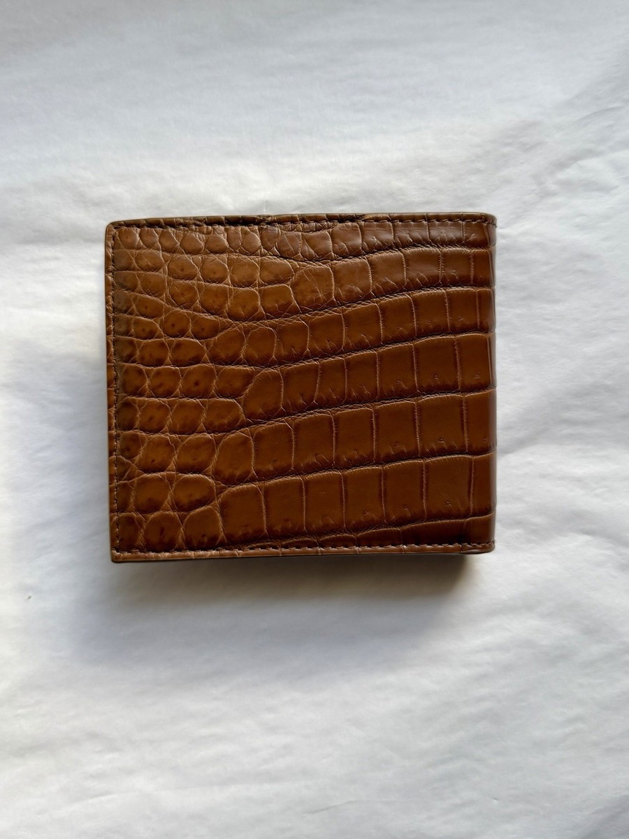 NWT BOTTEGA VENETA Men's classic soft crocodile bifold wallet