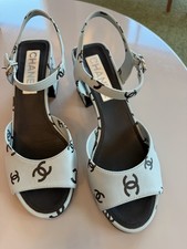 Chanel CC Light Blue Heels 38C