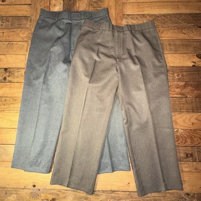 2 PAIR - VTG Levi s Action Slacks 36x29 (fit 35x26) 100% Dacron Brown Gray