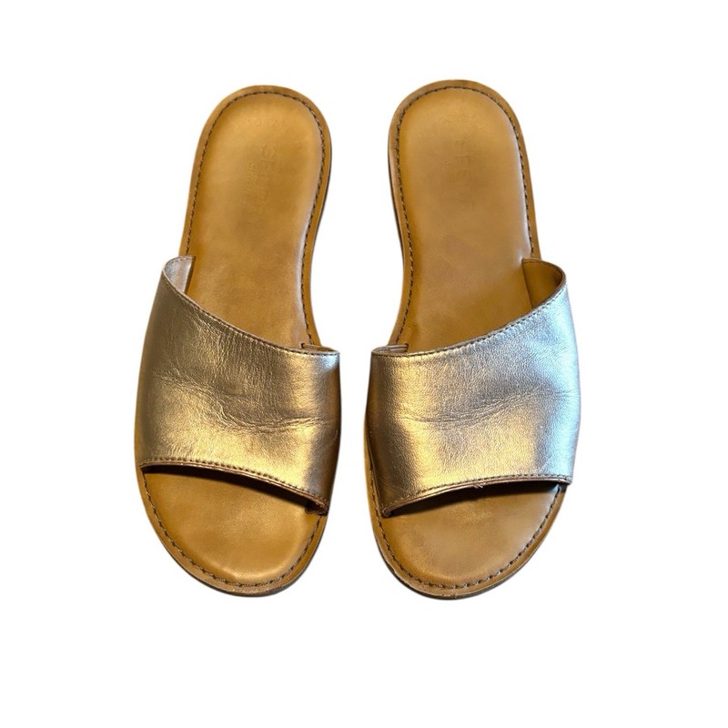 Sperry Women’s Waypoint Rose Gold Leather Slip On Slide Summer Sandal Sz 8 READ