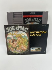 Joe and Mac (Nintendo NES, 1992) Cartridge and Manual Tested