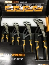 Gearwrench 82594C 4Pc PITBULL Auto-Bite Tongue & Groove Dual Material Pliers