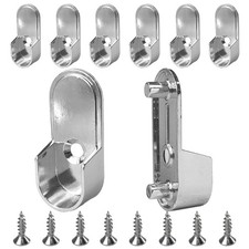 8Pcs Closet Rod Bracket 15mm x 30mm Oval Closet Rod End Supports Single Hole...