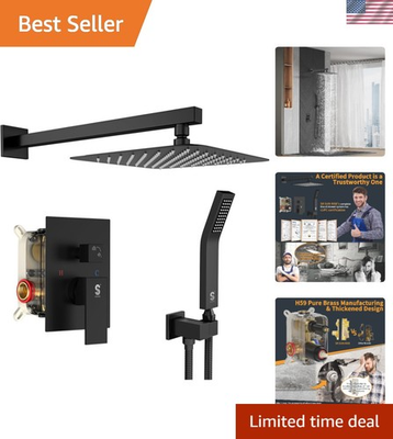 #ad Elegant 10 Inch Rain Shower Head amp; Valve System Low Water Pressure Solution $185.49