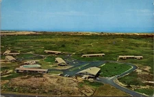 GOVERNOR PRENCE MOTOR HOTEL Route 6 NORTH TRURO birds eye view Postcard