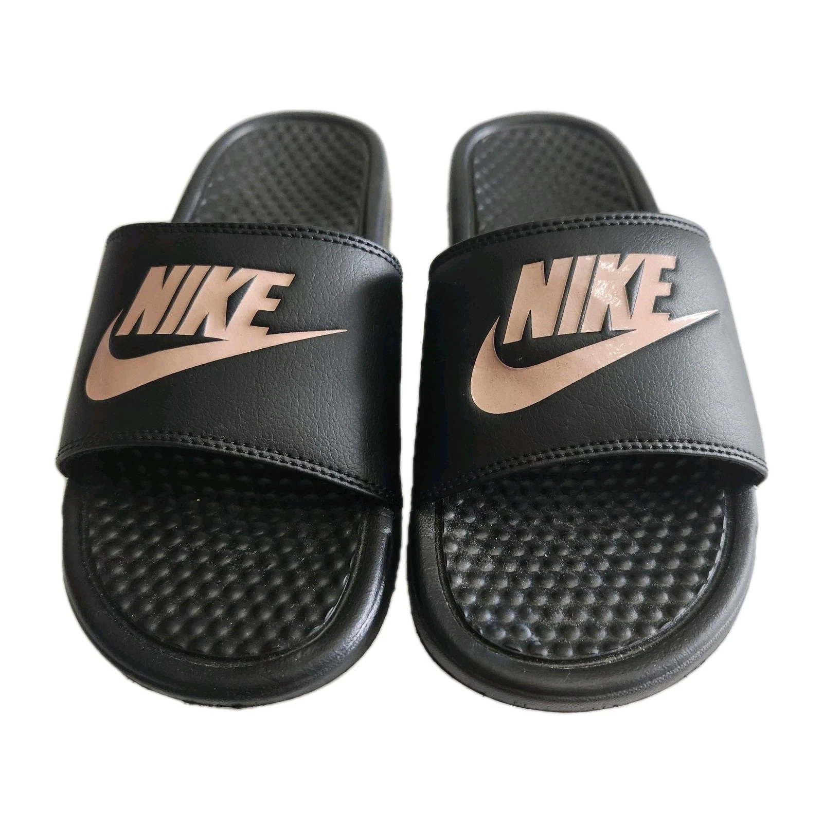 Sandali Nike rosa chiaro e nero slip on slide casual sportivi comodi donna TG 7