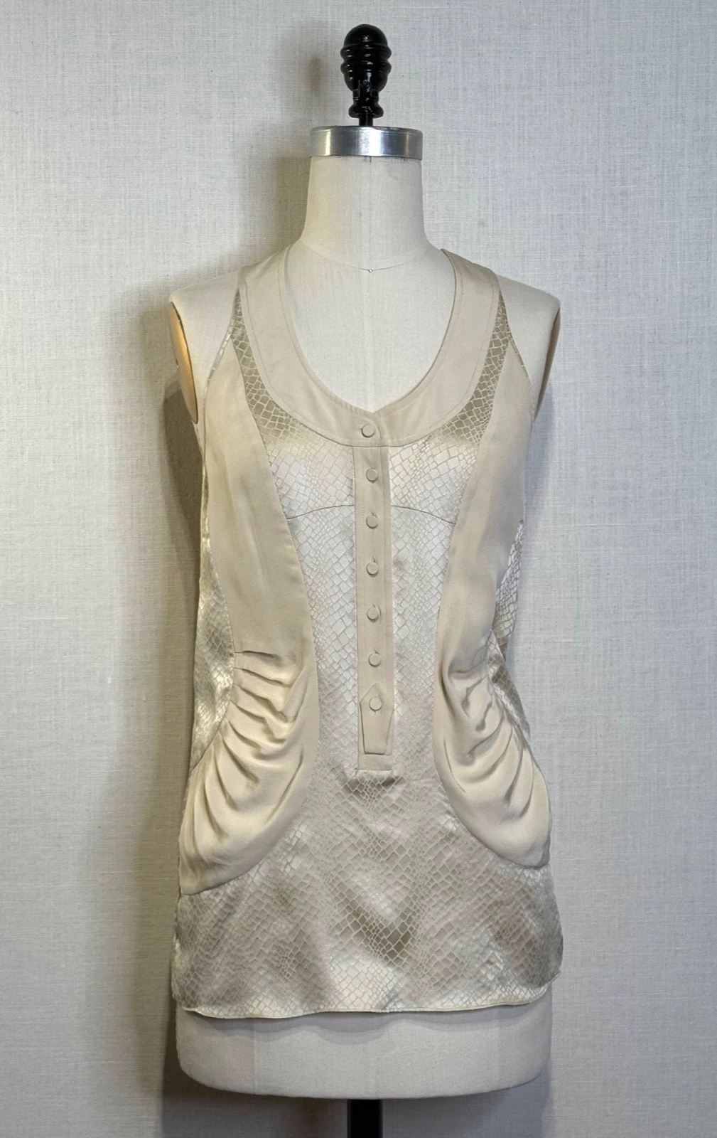 Balenciaga — Balenciaga Silk by NICOLAS GHESQUIERE Cream Tank Blouse FR36 S , Vintage 2009