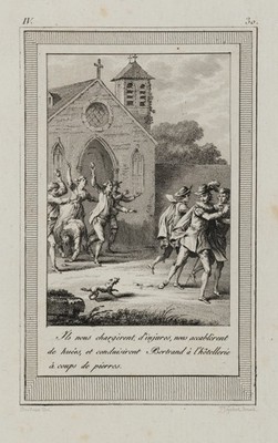 HUBERT (*1760) nach DUPLESSIS-BERTAUX (*1747), Tumult vor einer Kirche, Rad.