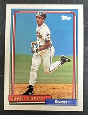 1992 Topps David Justice Baseball Card #80 Braves OF EX O/C