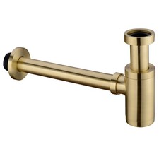 Brass Round Bottle P Trap, Basin Sink Waste Trap Drain Tube Kit Adjustable He...