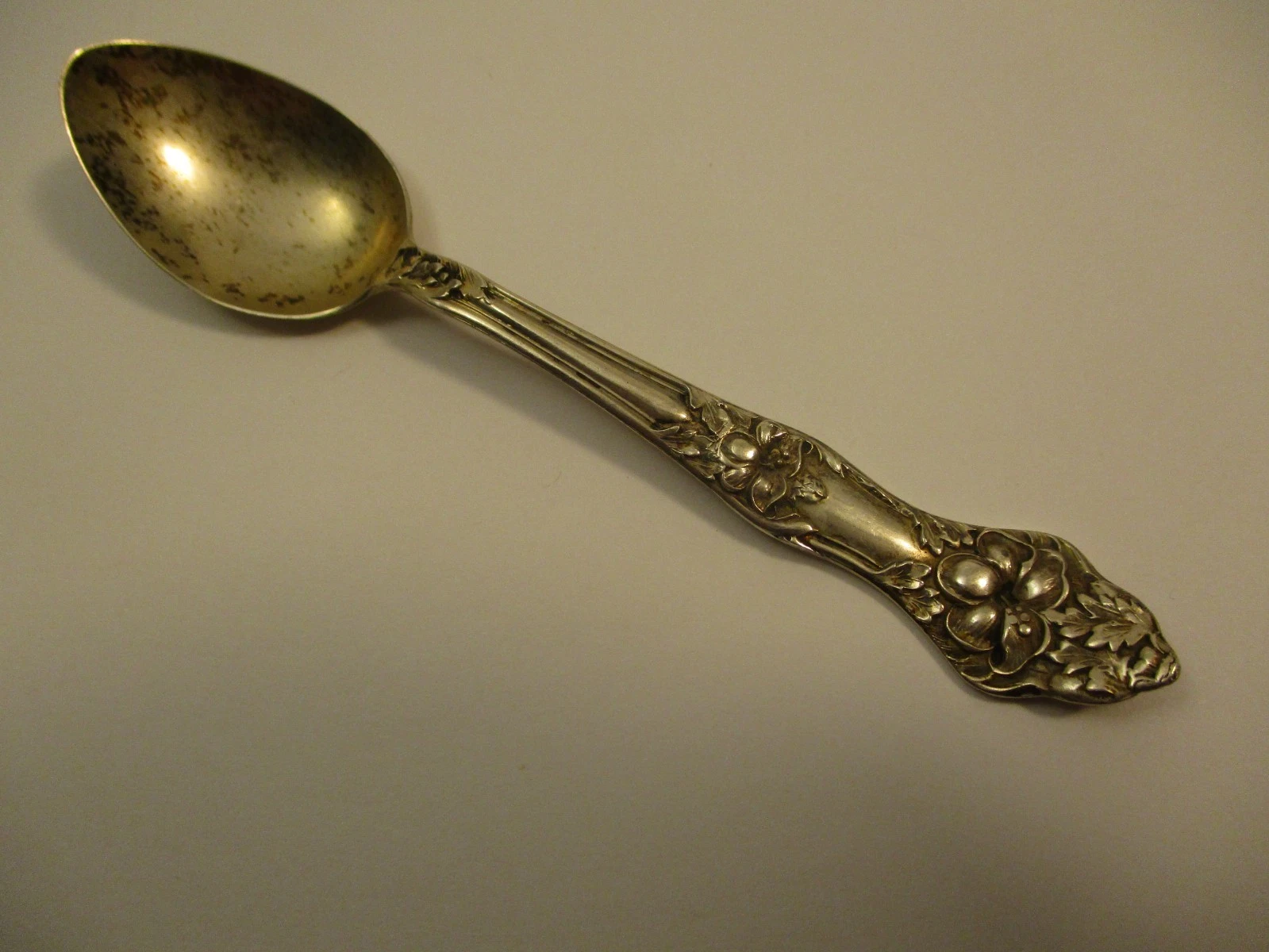 Antique Vintage Sterling Silver 4" Sauce Spoon Manchester Landers No 2 Floral 7g