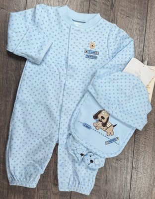 Baby Boy Clothes New Carter's Vintage Newborn 4pc I Love My Puppy Outfit