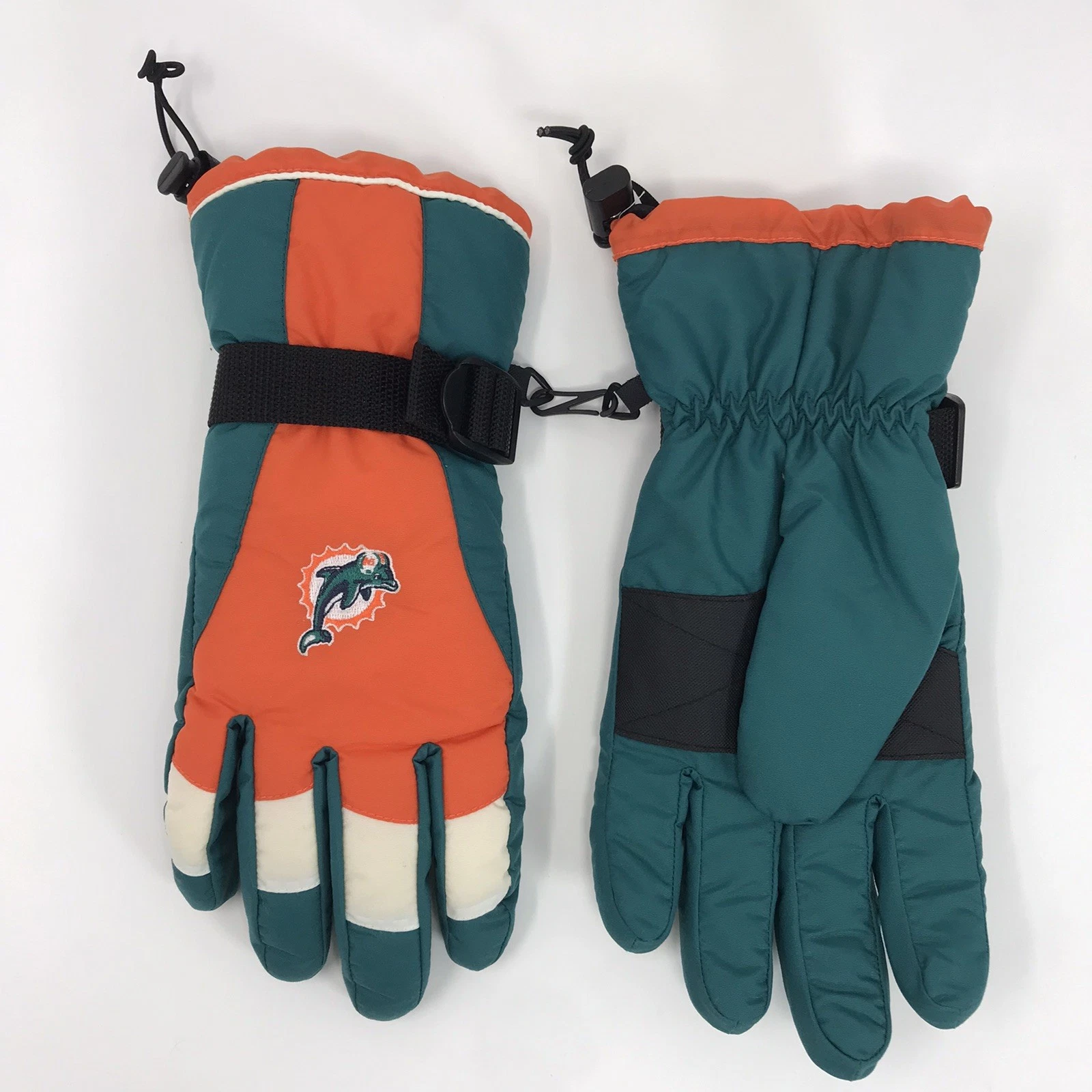 NFL Reebok Team Apparel Miami Dolphins Insulated Gloves VTG Embroidered Men’s M