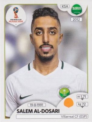 Panini Sticker Fußball WM 2018 Russia Nr. 67 Salem Al-Dosari KSA Bild NEU 067