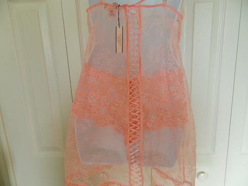 2p set NWT Victoria Secret Lingerie Slip & Shortie Panty size- S-Mesh PINK Lace - Picture 7 of 9