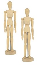 Set of 2 Human Artist Drawing Models 12" Wood Figure Manikin Mannequin Body