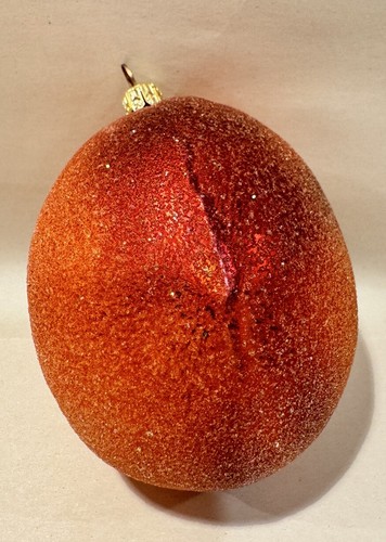 VTG Christopher Radko SUGARED PEACH Orange Fruit Ornament - Picture 3 of 8