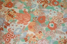 Vtg 2.4 yd COHAMA MOD FABRIC Spring Fever Potpourri Cotton 54" x 87" BTP