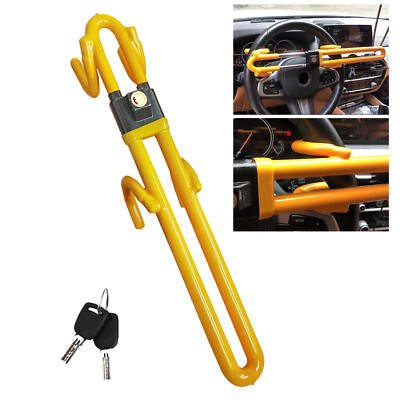 Universal Heavy Duty Steering Wheel Lock The Club Twin Hook Anti Theft Car F3L4