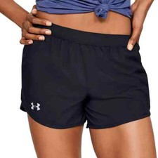 Under Armour L101301 Womens Black Fly By 2.0 Woven Running Shorts Size M