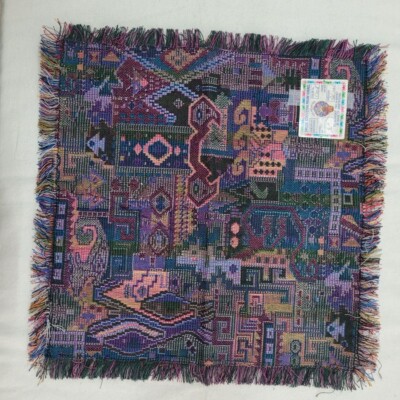 Druze placemat purple fish pattern handmade 100% cotton square shape