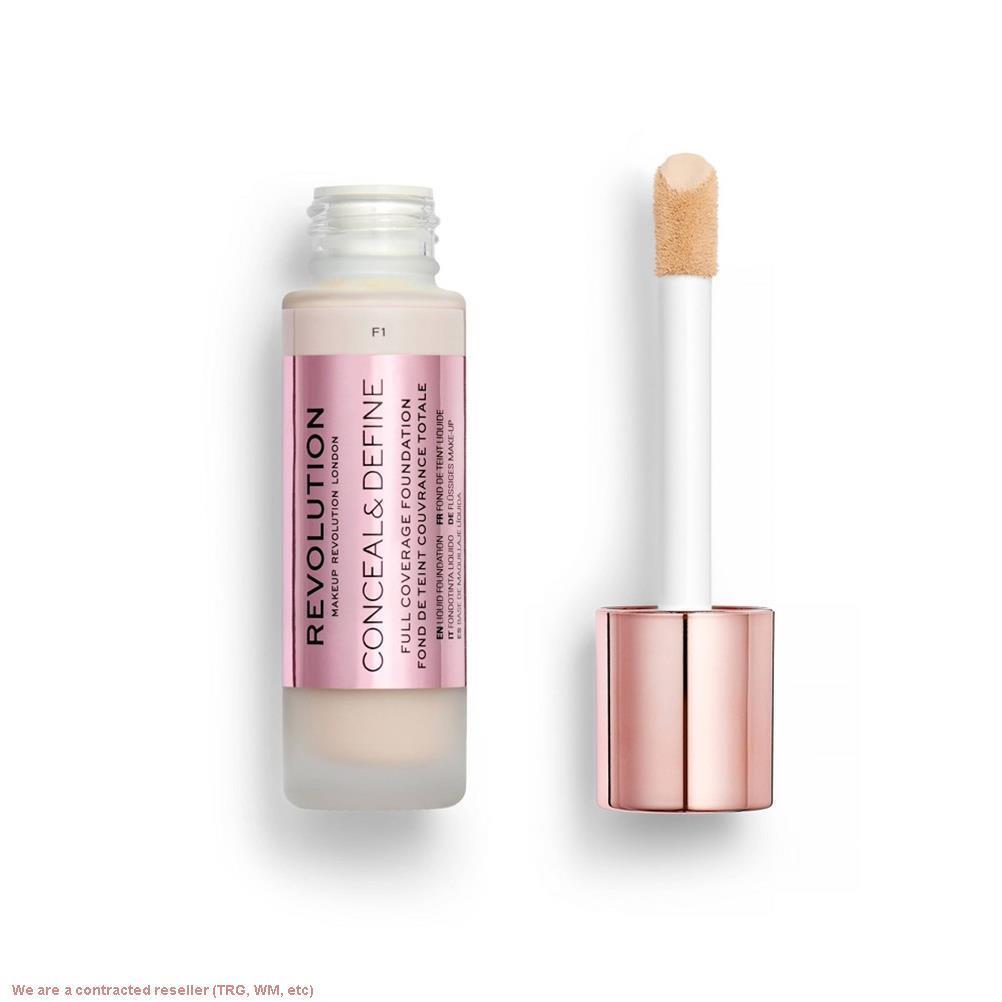 Основа для макияжа Makeup Revolution Conceal - Define - F1 - 0,80 жидких унций * НОВАЯ И ЗАПЕЧАТАННАЯ*