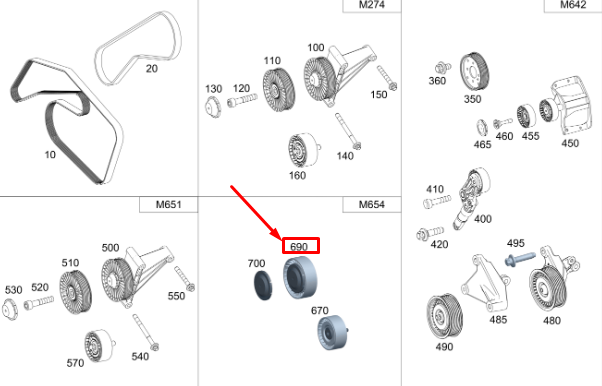 Neu MERCEDES-BENZ SPRINTER 907 Riemenspannrolle A6542002200 Original