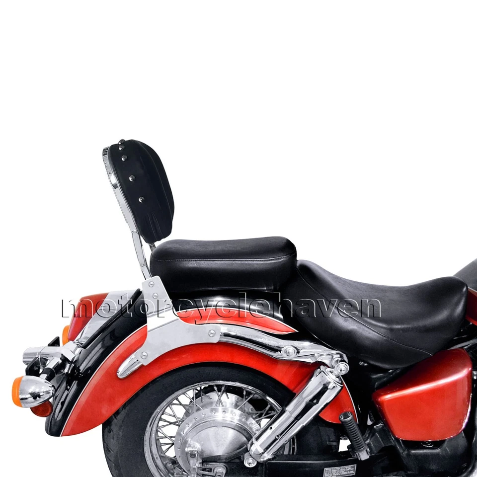 Respaldo cromado para pasajeros barra Sissy para Honda Shadow Ace VT750 Deluxe 1997-up Foto 3 de 4