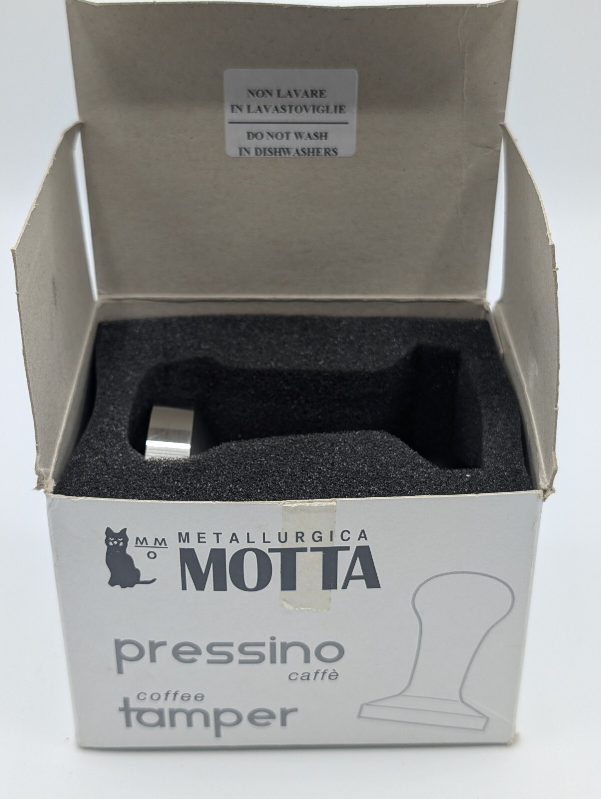 Metallurgica Motta Black Aluminum Handle Coffee Tamper, 58mm Made In Italy