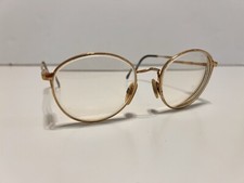 Vintage Eyeglasses Gold Circular Italy Frame Frames Only 140 Italian Design