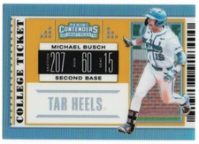 2019 Elite Extra Edition College Tickets Gold Refractors Michael Busch RC 04/10
