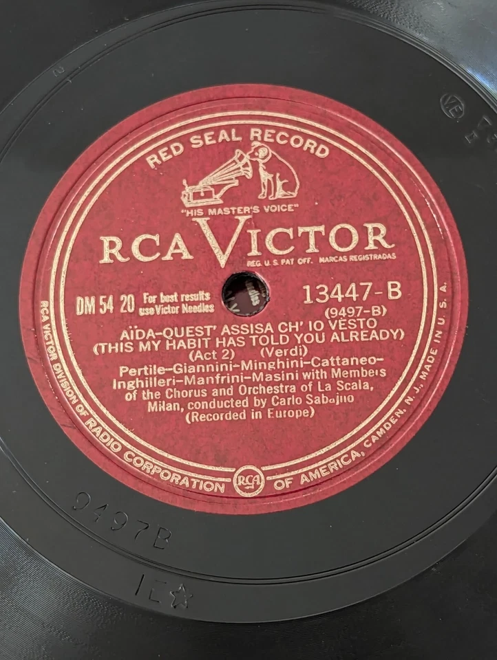 RCA/Victor 12” 78rpm Red Seal Records Verdi Aida Vol I and II Box Set 10 Records - Image 4 of 4
