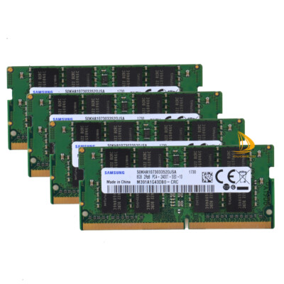 Samsung 4x 8GB 2Rx8 PC4-2400T DDR4 19200Mhz 260Pin SODIMM Laptop