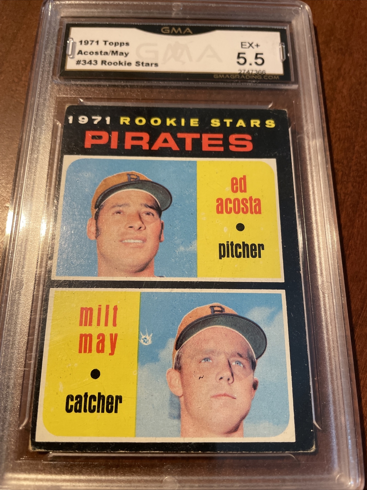 1971 Topps Rookie Stars Milt May Ed Acosta #343 RC Baseball Card