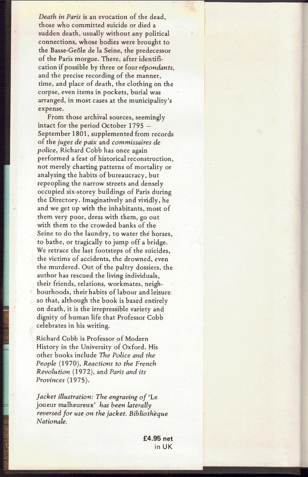 Death in Paris - Records of the Basse-Geole de la Seine, 1795 - 1801 ; by Cobb - Image 3 of 3