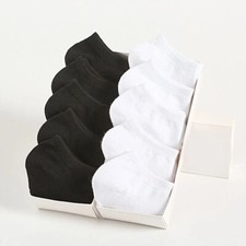 10 Pairs Unisex Casual Plain Color Boat Socks Thin Breathable Comfy Anti Odor