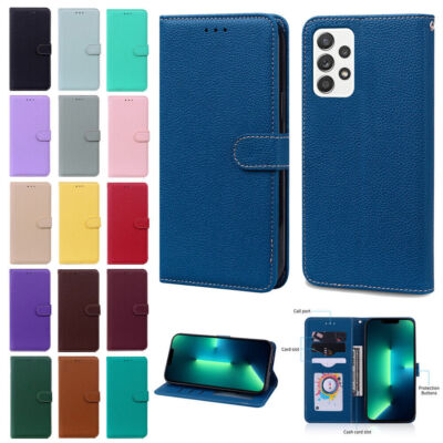 Candy Leather Wallet Phone Case For Samsung A12 A22 A52 A32 A03S A02S A42